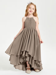 Robes de Demoiselle d'Honneur Junior en Mousseline Taupe