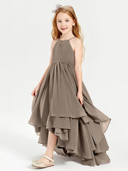 Robes de Demoiselle d'Honneur Junior en Mousseline Taupe