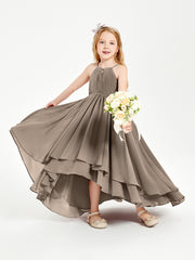Robes de Demoiselle d'Honneur Junior en Mousseline Taupe