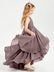 Robes de Demoiselle d'Honneur Junior en Mousseline Vintage Mauve