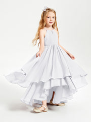 Robes de Demoiselle d'Honneur Junior en Mousseline Blanc
