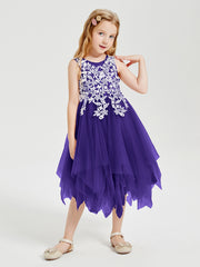 Robes de Demoiselle d'Honneur Junior en Tulle à Longueur de Mollet Régence