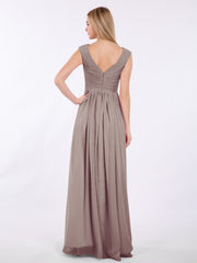 Col en V Mousseline Robe avec Mancheron Dusk