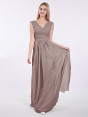 Col en V Mousseline Robe avec Mancheron Dusk