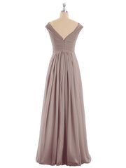 Col en V Mousseline Robe avec Mancheron Dusk