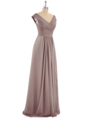 Col en V Mousseline Robe avec Mancheron Dusk