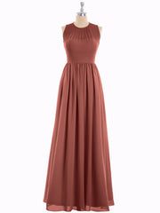 Col d'Illusion Pleine Longueur Robe Demoiselle d'honneur terracotta Grande Taille