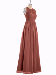 Col d'Illusion Pleine Longueur Robe Demoiselle d'honneur terracotta Grande Taille