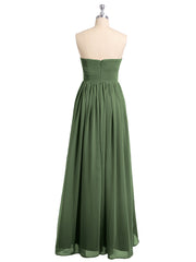 Col en Cœur Empire Mousseline Robe Demoiselle d'honneur Olive Verte Grande Taille