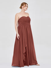 Col en Cœur Empire Mousseline Robe Demoiselle d'honneur terracotta Grande Taille