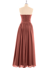 Mousseline Robe Demoiselle d'honneures Bustier à Plis Croisés terracotta Grande Taille