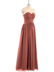 Mousseline Robe Demoiselle d'honneures Bustier à Plis Croisés terracotta Grande Taille