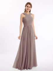 Bretelles Croisées Mousseline Robe avec Taille Empire Dusk