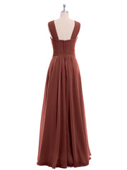 Bretelles Croisées Mousseline Robe avec Taille Empire terracotta