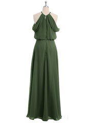 Licou Hors De l'Épaule Robe Avec Blouson Corsage Olive Verte Grande Taille
