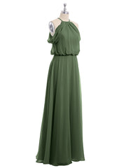 Licou Hors De l'Épaule Robe Avec Blouson Corsage Olive Verte