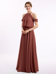 Licou Hors De l'Épaule Robe Avec Blouson Corsage terracotta Grande Taille