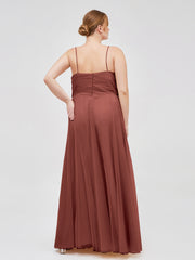 Sapghetti Bretelle Longue Tulle Robe Avec Cœur terracotta Grande Taille