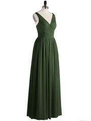 Robe avec Bretelle Double Perlée Mousseline avec Col en V Olive Verte Grande Taille