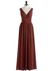 Robe avec Bretelle Double Perlée Mousseline avec Col en V terracotta Grande Taille