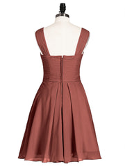 Devant Croisé Taille Empire Robe Demoiselle d'honneur Courte terracotta