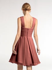 Devant Croisé Taille Empire Robe Demoiselle d'honneur Courte terracotta Grande Taille