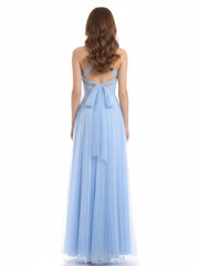 Convertible Dos Longueur Au Sol Tulle Robes Bleu Ciel