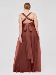 Convertible Dos Longueur Au Sol Tulle Robes terracotta Grande Taille