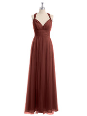 Convertible Dos Longueur Au Sol Tulle Robes terracotta Grande Taille