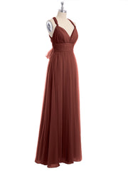 Convertible Dos Longueur Au Sol Tulle Robes terracotta Grande Taille