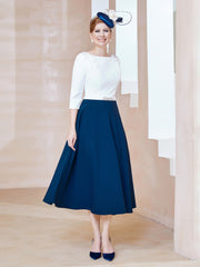 Éblouissantes en Strass: Robe à Col en Scoop Bleu Marine Clair