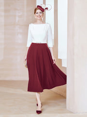 Éblouissantes en Strass: Robe à Col en Scoop Bordeaux
