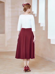 Éblouissantes en Strass: Robe à Col en Scoop Bordeaux Grande Taille