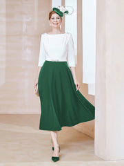Éblouissantes en Strass: Robe à Col en Scoop Vert Foncé Grande Taille