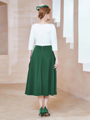 Éblouissantes en Strass: Robe à Col en Scoop Vert Foncé