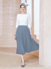 Éblouissantes en Strass: Robe à Col en Scoop Bleu Poudré
