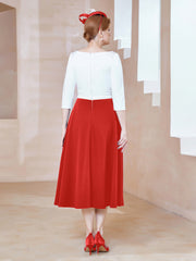 Éblouissantes en Strass: Robe à Col en Scoop Rouge
