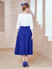 Éblouissantes en Strass: Robe à Col en Scoop Bleu Royale