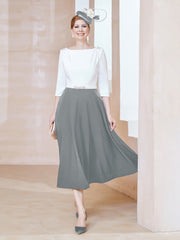 Éblouissantes en Strass: Robe à Col en Scoop Gris Acier