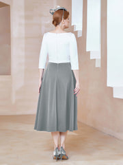 Éblouissantes en Strass: Robe à Col en Scoop Gris Acier