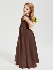 Boho Robes de Demoiselle d'Honneur Longues en Mousseline Chocolat