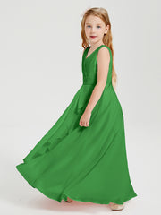 Boho Robes de Demoiselle d'Honneur Longues en Mousseline Vert