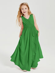 Boho Robes de Demoiselle d'Honneur Longues en Mousseline Vert