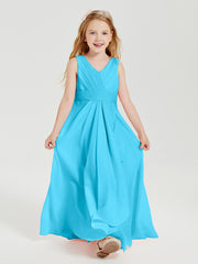 Boho Robes de Demoiselle d'Honneur Longues en Mousseline Piscine