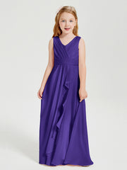 Boho Robes de Demoiselle d'Honneur Longues en Mousseline Régence