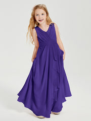 Boho Robes de Demoiselle d'Honneur Longues en Mousseline Régence