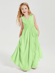 Boho Robes de Demoiselle d'Honneur Longues en Mousseline Sauge