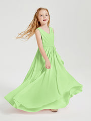 Boho Robes de Demoiselle d'Honneur Longues en Mousseline Sauge