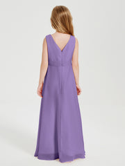 Boho Robes de Demoiselle d'Honneur Longues en Mousseline Tahiti