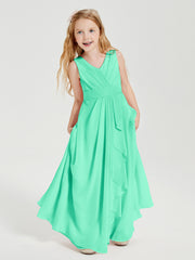 Boho Robes de Demoiselle d'Honneur Longues en Mousseline Turquoise